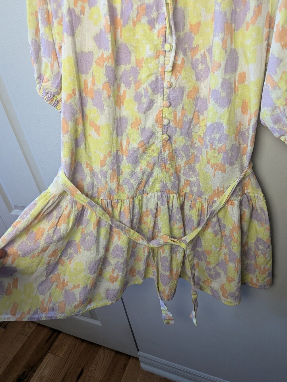 SABO Women Mini Dress 1/2 Sleeves Size XS (Run Bigger) Pastel Colors Loose Fit - Picture 6 of 12